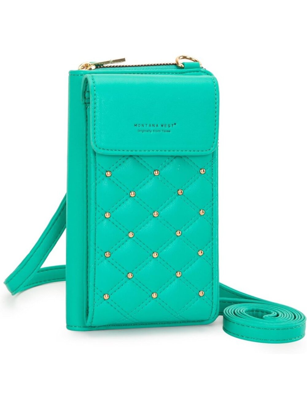 Montana West Women's Green Leather Cell Phone Adjustable strap Crossbody Bags